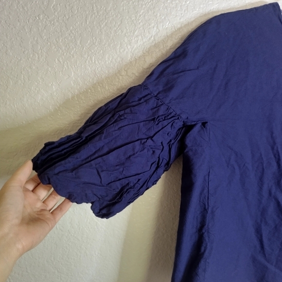 Tibi blue puff sleeves Back Buttons blouse Sz S - Picture 5 of 9
